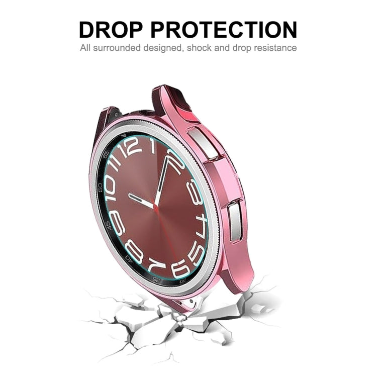 ENKAY Hat-Prince Electroplated Soft TPU Case + 0.2mm 9H Glass Screen Protector – Screen Protector, TPU, For Samsung Galaxy Watch6 Classic 47mm, For Samsung Galaxy Watch6 Classic 43mm