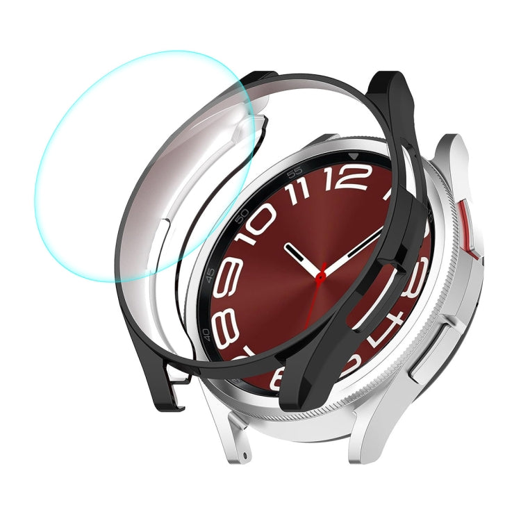 ENKAY Hat-Prince Electroplated Soft TPU Case + 0.2mm 9H Glass Screen Protector, For Samsung Galaxy Watch6 Classic 47mm, For Samsung Galaxy Watch6 Classic 43mm For Samsung Galaxy Watch6 Classic 47mm Black