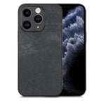 Vintage Leather PC Back Cover Phone Case, For iPhone 11 Pro, For iPhone X / XS, For iPhone XR, For iPhone XS Max For iPhone 11 Pro Black