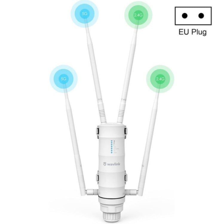 WAVLINK WN572HP3 AC1200 Dual Band Weatherproof Wireless Router Outdoor WiFi Extender, US Plug, EU Plug, UK Plug, AU Plug – Waterproof EU Plug