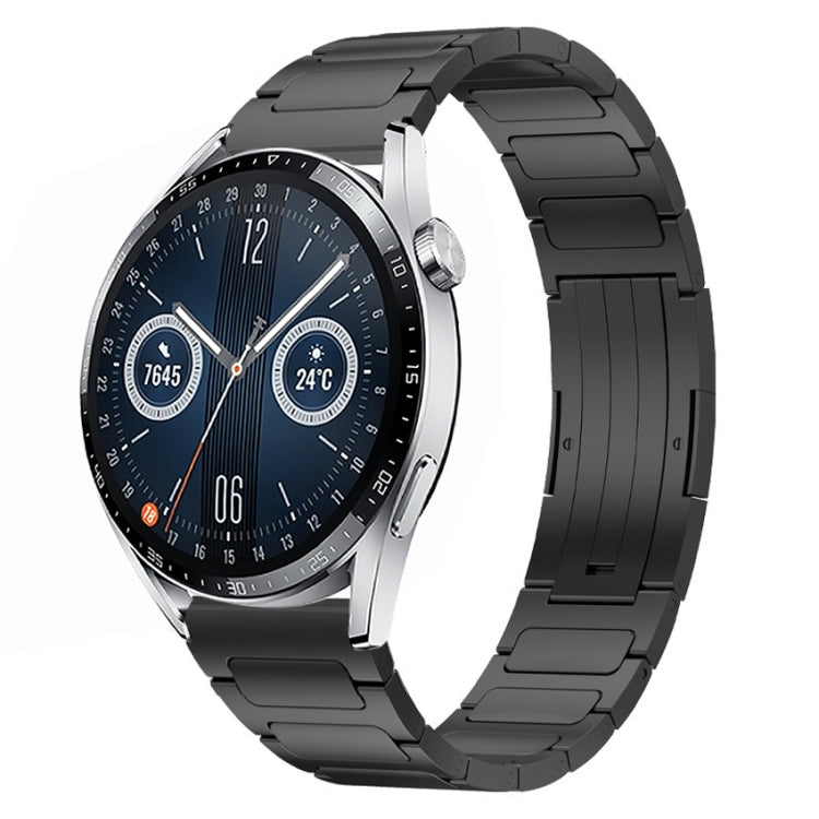 22mm I-Shaped Titanium Alloy Watch Band, For Honor Watch GS 3, For... For Huawei Watch GT3 46mm Black