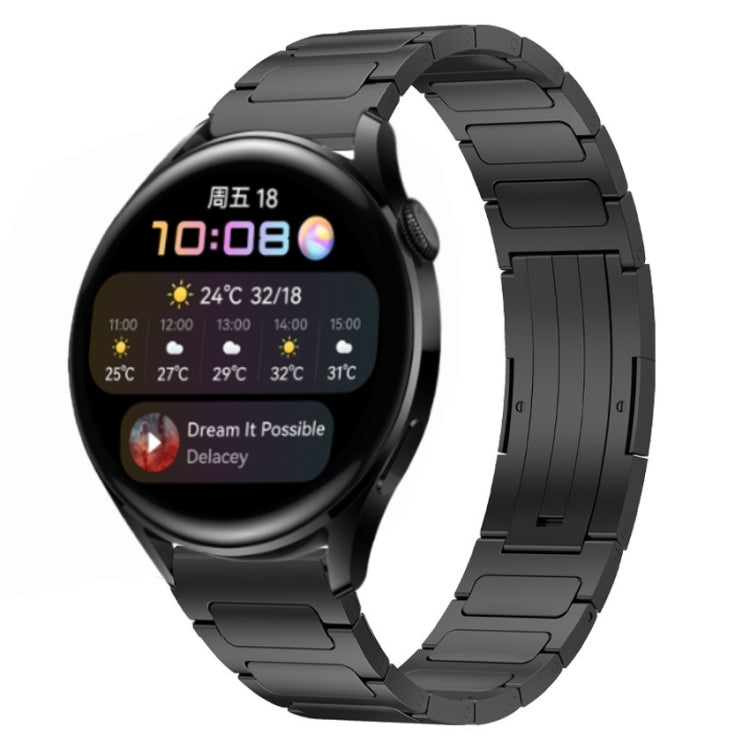 22mm I-Shaped Titanium Alloy Watch Band, For Honor Watch GS 3, For... For Huawei Watch 3 Black