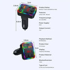 P22 Support MP3 Player USB Port Bluetooth FM Transmitter in-Car Adapter PD Car Charger, P22