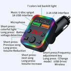 P22 Support MP3 Player USB Port Bluetooth FM Transmitter in-Car Adapter PD Car Charger, P22