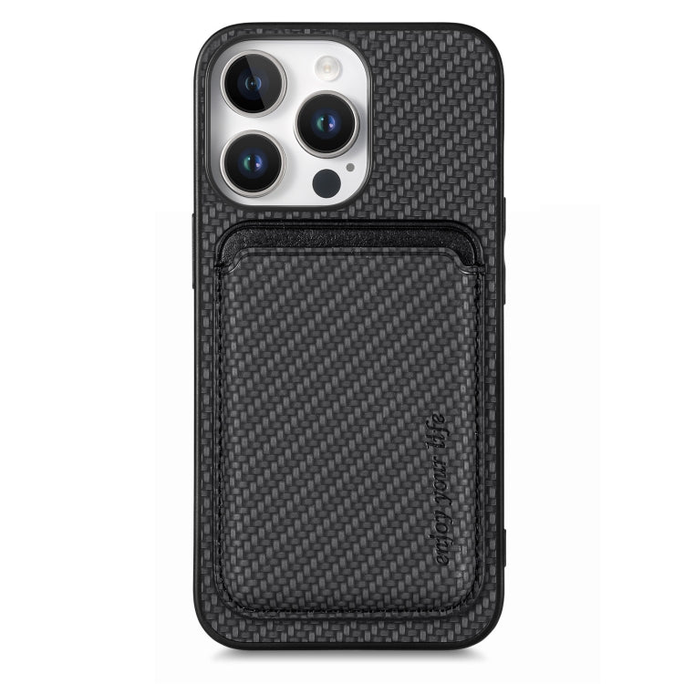 Carbon Fiber Leather Card Magsafe Phone Case – Magnetic, Leather, For iPhone Air, For iPhone 16 Pro Max, For iPhone 16 Pro, For iPhone 16 Plus For iPhone 16 Pro Black
