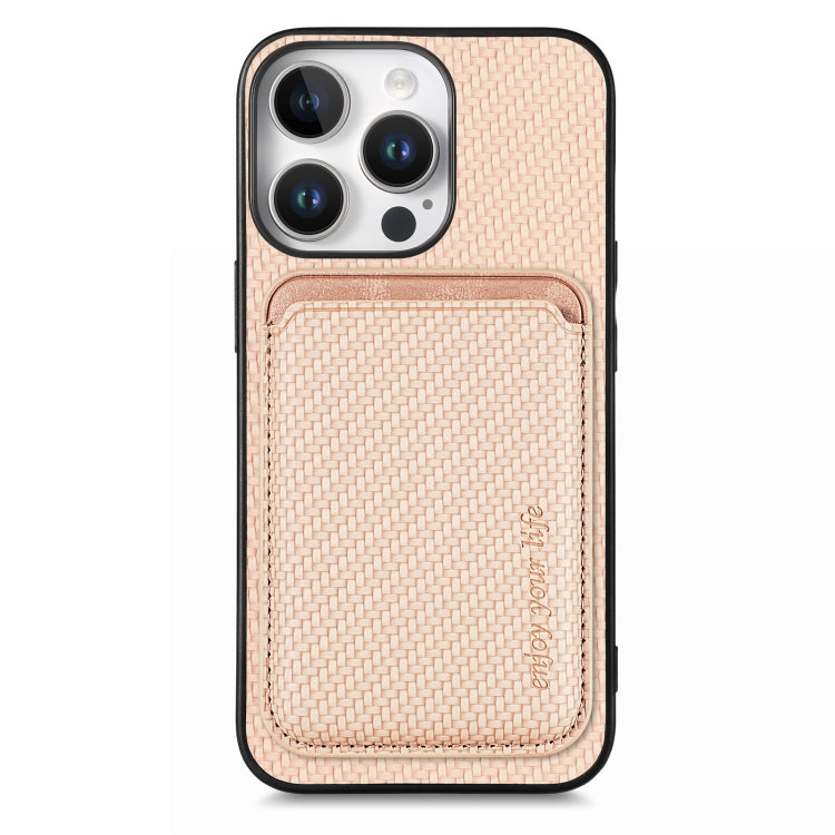Carbon Fiber Leather Card Magsafe Phone Case – Magnetic, Leather, For iPhone Air, For iPhone 16 Pro Max, For iPhone 16 Pro, For iPhone 16 Plus For iPhone 16 Pro Khaki