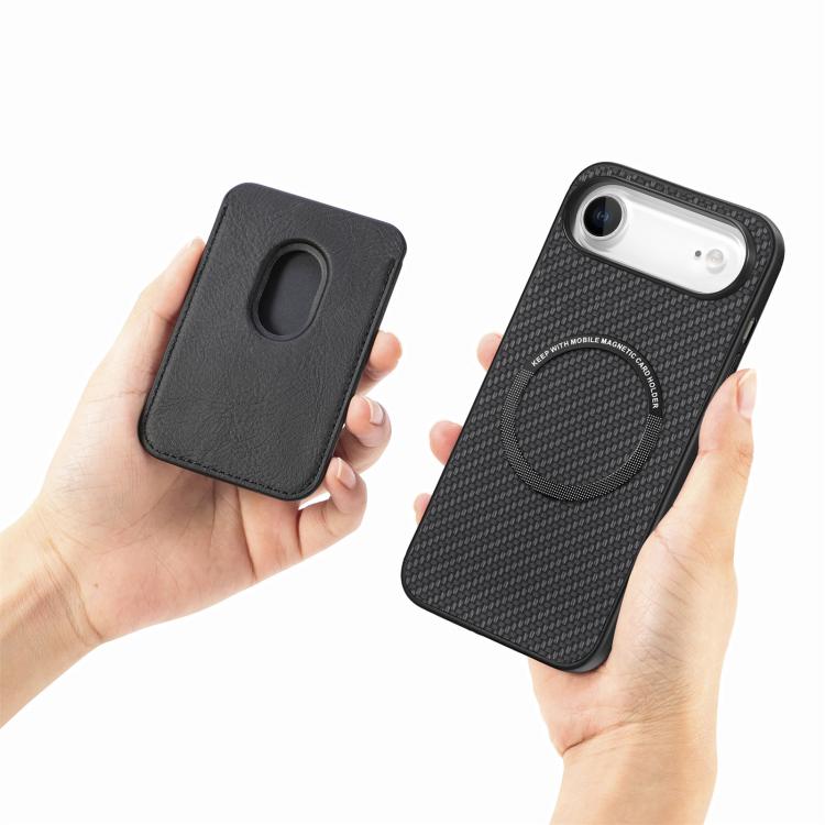Carbon Fiber Leather Card Magsafe Phone Case, For iPhone Air, For iPhone 16 Pro Max, For iPhone 16 Pro, For iPhone 16 Plus