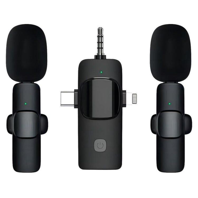 Wireless Lavalier Microphones for iPhone / Android, 2 in 1, 3 in 1 – Durable Build, Easy to Use 3 in 1