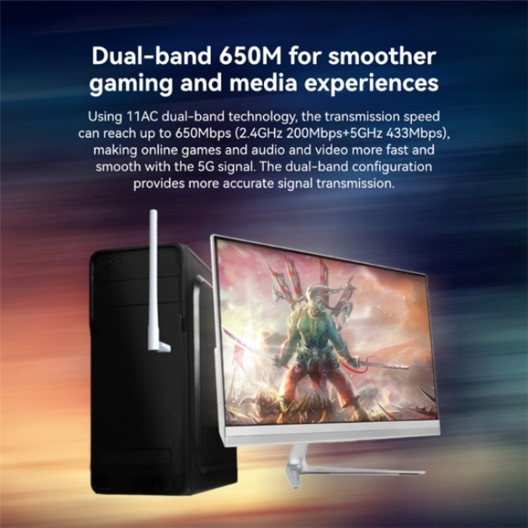 LB-LINK WDN650A For Decktop Computer Laptop Dual Band 650M Wireless USB Network Card – Durable Build, Easy to Use