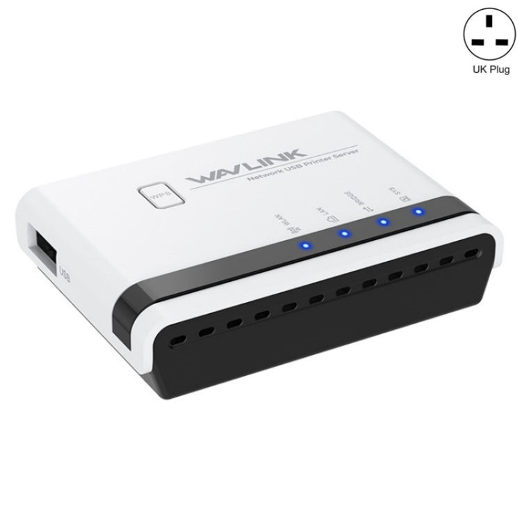 WAVLINK NU516U1 USB2.0 Wireless Printer Server With 10 / 100Mbps LAN / Bridge WiFi, US Plug, UK Plug, EU Plug, AU Plug – Durable Build, Easy to Use UK Plug