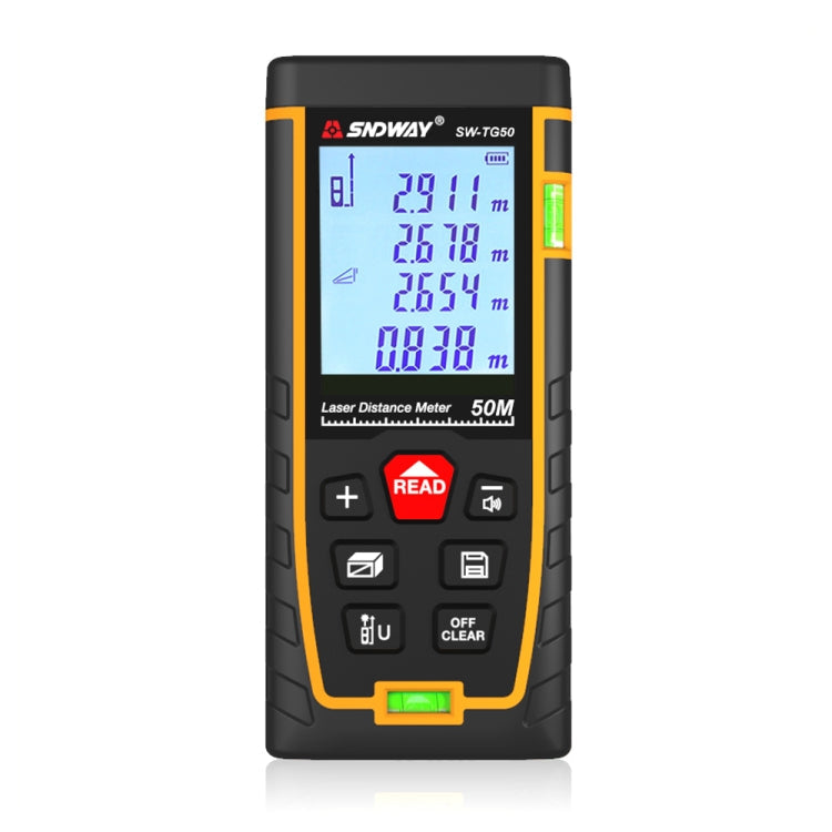 SNDWAY Double Horizontal bubble Rangefinder Laser Distance Meter Range Hand Tool Device SW-TG50 Default Title