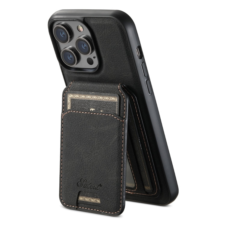 Suteni H16 Litchi Texture Leather Detachable Wallet Back Phone Case, For iPhone 14 Pro Max, For iPhone 13 Pro Max, For iPhone 13 Pro, For iPhone 13, For iPhone 12, For iPhone 12 Pro Max