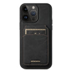 Suteni H16 Litchi Texture Leather Detachable Wallet Back Phone Case, For iPhone 14 Pro Max, For iPhone 13 Pro Max, For iPhone 13 Pro, For iPhone 13, For iPhone 12, For iPhone 12 Pro Max For iPhone 14 Pro Max Black