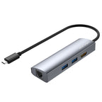 WAVLINK WL-UHP3408 USB HUB Adapter 4-in-1 Type-C to HD + 2xUSB3.0 + Gigabit RJ45 Docking Station, UHP3408 – Data Transmission, TPU, 4K
