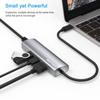 WAVLINK WL-UHP3408 USB HUB Adapter 4-in-1 Type-C to HD + 2xUSB3.0 + Gigabit RJ45 Docking Station, UHP3408 – Data Transmission, TPU, 4K