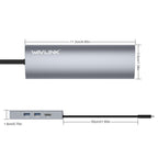 WAVLINK WL-UHP3408 USB HUB Adapter 4-in-1 Type-C to HD + 2xUSB3.0 + Gigabit RJ45 Docking Station, UHP3408 – Data Transmission, TPU, 4K