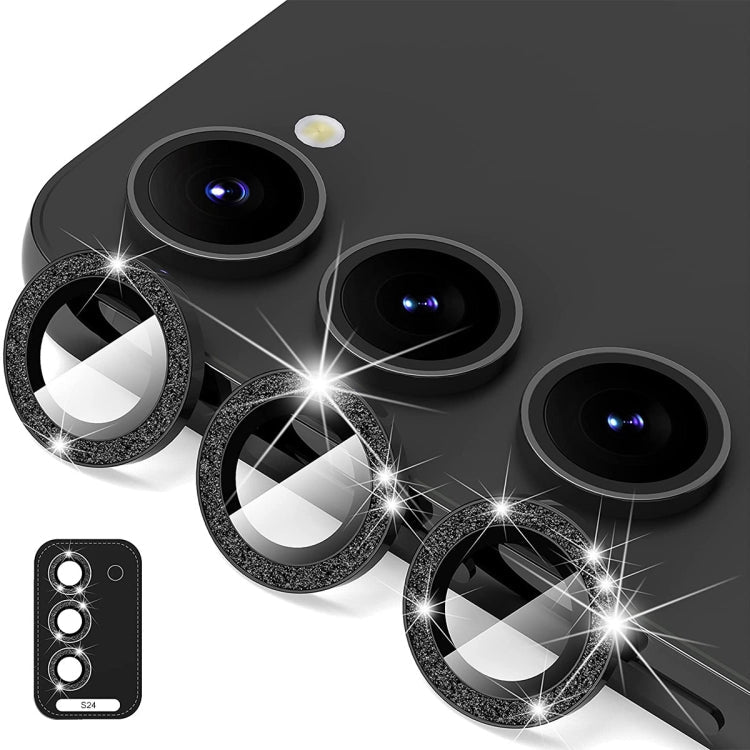 ENKAY Hat-Prince 9H Rear Camera Lens Glitter Aluminium Alloy Tempered Glass Film – Tempered Glass, For Samsung Galaxy S24 Ultra 5G, For Samsung Galaxy S24+ 5G, For Samsung Galaxy S24 5G For Samsung Galaxy S24 5G Black