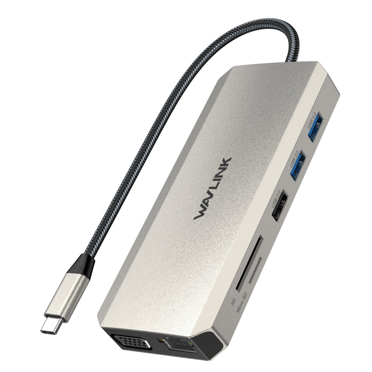 WAVLINK WL-UMD301 12 in 1 Multi-port Adapter 2*HDMI+1*VGA Triple Display USB-C Hub Dock, WL-UMD301 – Card Slot, 4K