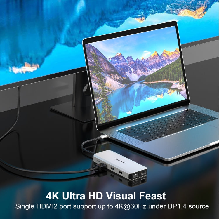 WAVLINK WL-UMD301 12 in 1 Multi-port Adapter 2*HDMI+1*VGA Triple Display USB-C Hub Dock, WL-UMD301 – Card Slot, 4K