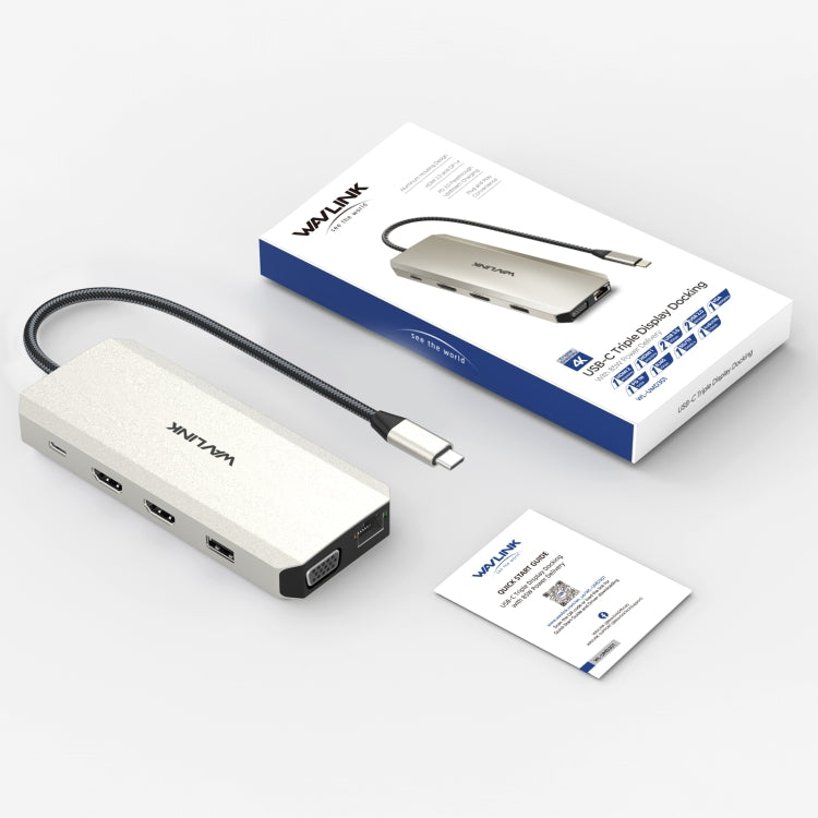 WAVLINK WL-UMD301 12 in 1 Multi-port Adapter 2*HDMI+1*VGA Triple Display USB-C Hub Dock, WL-UMD301 – Card Slot, 4K