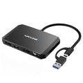 WAVLINK WL-UG69DH2 Dual Monitor USB+Type-C to Dual 4K HD DisplayPort Adapter Splitter, WL-UG69DH2 – Flip, Aluminum Alloy, Plug-and-play WL-UG69DH2 Black