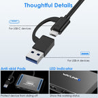 WAVLINK WL-UG69DH2 Dual Monitor USB+Type-C to Dual 4K HD DisplayPort Adapter Splitter, WL-UG69DH2 – Flip, Aluminum Alloy, Plug-and-play
