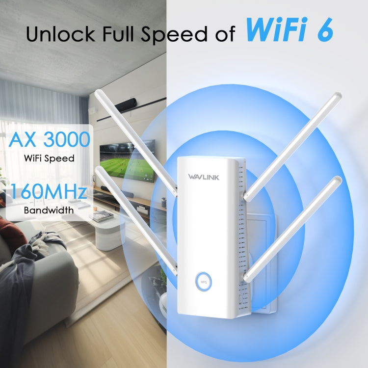 Wavlink WN583AX3 AX3000 Dual Band WiFi Repeater/AP/Router/Mesh Mode WiFi Extender, US Plug, UK Plug, AU Plug, EU Plug – Durable Build, Easy to Use