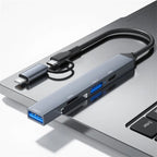 ADS-805 8 Pin + Type-C to USB-C Data + USB 2.0 / 3.0 + SD / TF Card Reader Hub Expansion Converter, ADS-805 – Aluminum Alloy