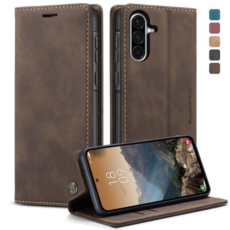 CaseMe 013 Multifunctional Horizontal Flip Leather Phone Case – Card Slot, Flip, Leather, For Galaxy A26 5G, For Galaxy A36 5G, For Galaxy S25 5G, For Galaxy S25+ 5G For Galaxy A36 5G Coffee