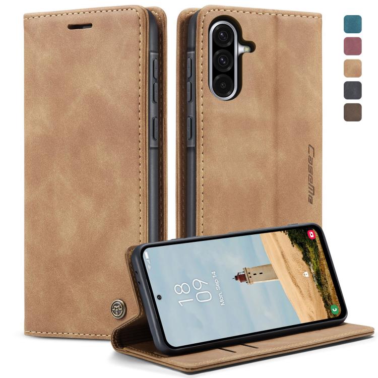 CaseMe 013 Multifunctional Horizontal Flip Leather Phone Case – Card Slot, Flip, Leather, For Galaxy A26 5G, For Galaxy A36 5G, For Galaxy S25 5G, For Galaxy S25+ 5G For Galaxy A36 5G Brown