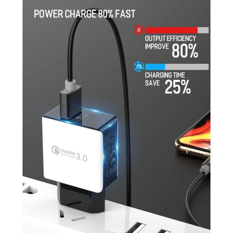 1USB QC 3.0 Wire Drawing Quick Charger EU Plug, QC 3.0 Black, QC 3.0 White – Durable Build, Easy to Use