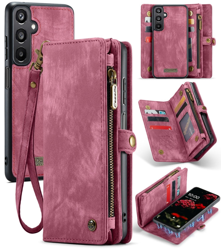 CaseMe 008 Detachable Multifunctional Leather Phone Case – Magnetic, Card Slot, Leather, For Samsung Galaxy S25+ 5G, For Samsung Galaxy S25 Ultra 5G, For Samsung Galaxy A16 5G For Samsung Galaxy A16 5G Wine Red