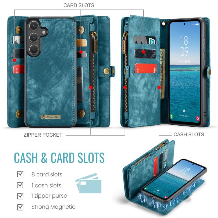 CaseMe 008 Detachable Multifunctional Leather Phone Case, For Samsung Galaxy S25+ 5G, For Samsung Galaxy S25 Ultra 5G, For Samsung Galaxy A16 5G