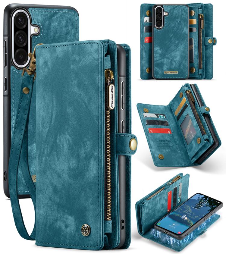 CaseMe 008 Detachable Multifunctional Leather Phone Case – Magnetic, Card Slot, Leather, For Samsung Galaxy S25 Edge 5G, For Samsung Galaxy A56 5G, For Samsung Galaxy A36 5G, For Samsung Galaxy S25 5G For Samsung Galaxy A56 5G Blue