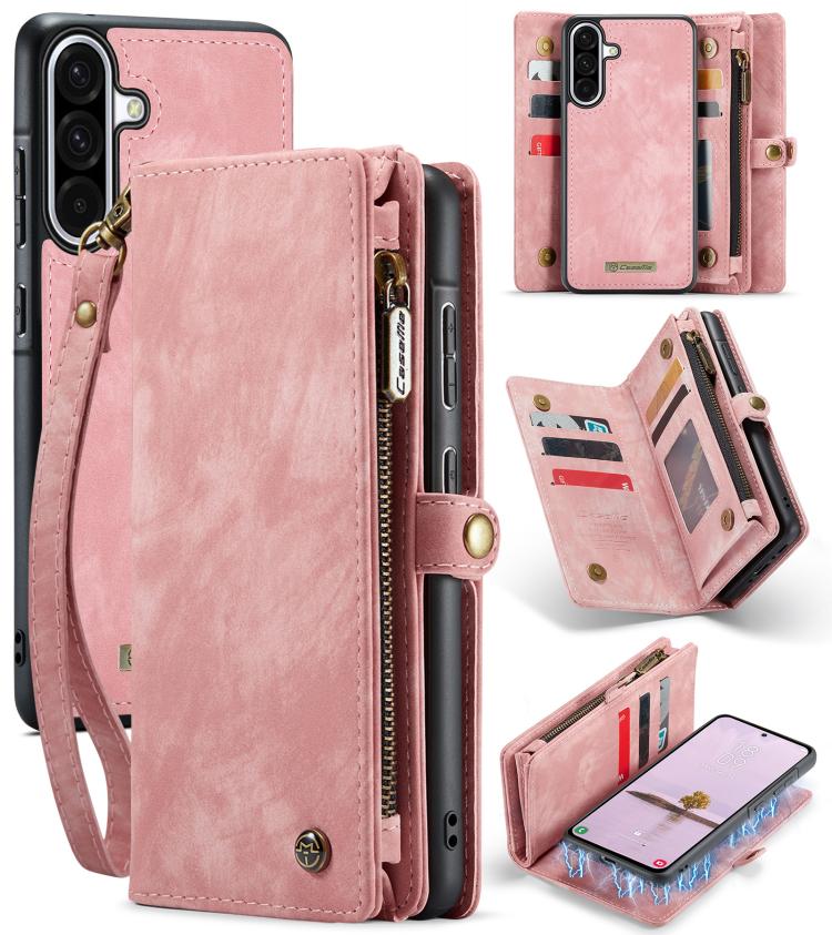 CaseMe 008 Detachable Multifunctional Leather Phone Case – Magnetic, Card Slot, Leather, For Samsung Galaxy S25 Edge 5G, For Samsung Galaxy A56 5G, For Samsung Galaxy A36 5G, For Samsung Galaxy S25 5G For Samsung Galaxy A56 5G Pink