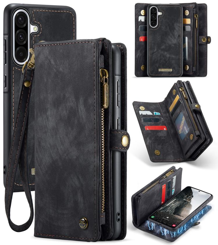 CaseMe 008 Detachable Multifunctional Leather Phone Case – Magnetic, Card Slot, Leather, For Samsung Galaxy S25 Edge 5G, For Samsung Galaxy A56 5G, For Samsung Galaxy A36 5G, For Samsung Galaxy S25 5G For Samsung Galaxy A56 5G Black