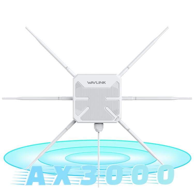 WAVLINK WN588HX3 AX3000 Outdoor WiFi Extender with 6 Antennas Dual Band WiFi Repeater, US Plug, UK Plug, EU Plug, AU Plug – Waterproof