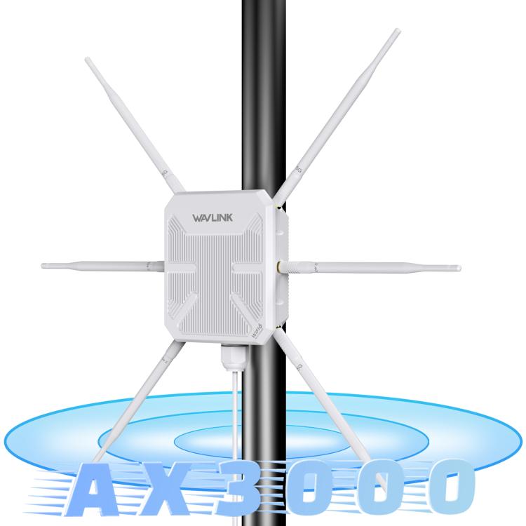 WAVLINK WN588HX3 AX3000 Outdoor WiFi Extender with 6 Antennas Dual Band WiFi Repeater, US Plug, UK Plug, EU Plug, AU Plug – Waterproof