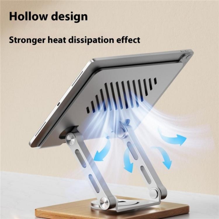 J27 Desktop Foldable Rotating Wooden Base Tablets Laptops Metal Cooling Holder, J27 – Non-slip