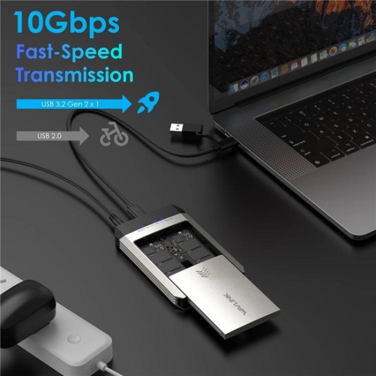 WAVLINK ST347 One-Click Offline Clone Dual Slot M.2 SSD Enclosure USB-C 3.2 Gen2 10Gbps, ST347 – Durable Build, Easy to Use