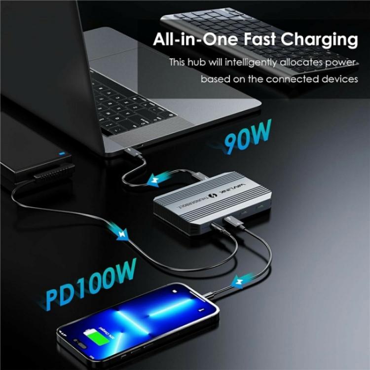 WAVLINK UTD49T 100W PD Input USB-A High Speed Data Transfer Adapter Thunderbolt 4 Hub, UTD49T – Aluminum Alloy, 4K