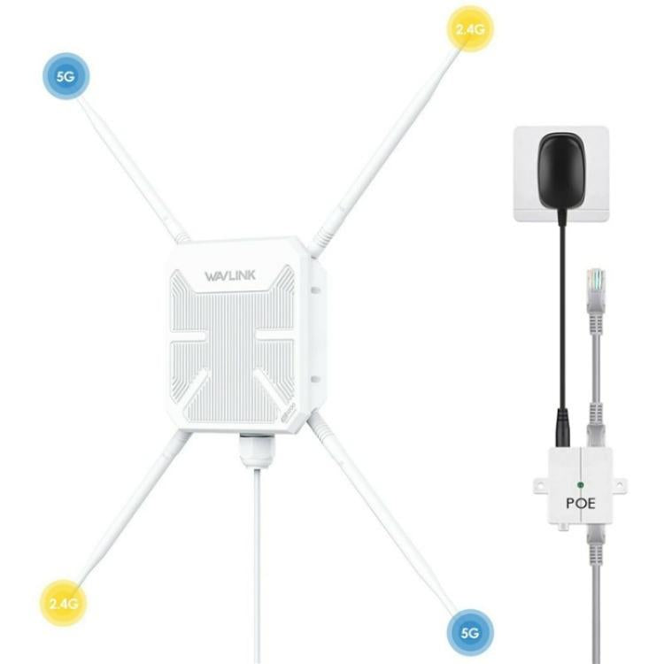 WAVLINK WN588HA2 AP Repeater WiFi Signal Booster AC1200 Dual Band WiFi Extender, US Plug, UK Plug, EU Plug, AU Plug – Durable Build, Easy to Use EU Plug
