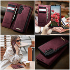 CaseMe C49 Magnetic RFID Blocking Detachable Wallet Leather Phone Case, For Samsung Galaxy A15, For Samsung Galaxy S23 FE 5G, For Samsung Galaxy A54 5G, For Samsung Galaxy S23 Ultra 5G
