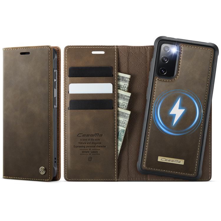 CaseMe C49 Magnetic RFID Blocking Detachable Wallet Leather Phone Case – Magnetic, Card Slot, Leather, For Samsung Galaxy S23+ 5G, For Samsung Galaxy S23 5G, For Samsung Galaxy A13 / A04s, For Samsung Galaxy S20 FE