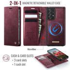 CaseMe C49 Magnetic RFID Blocking Detachable Wallet Leather Phone Case – Magnetic, Card Slot, Leather, For Samsung Galaxy A53 5G, For Samsung Galaxy S22 Ultra 5G, For Samsung Galaxy S22+ 5G, For Samsung Galaxy S22 5G