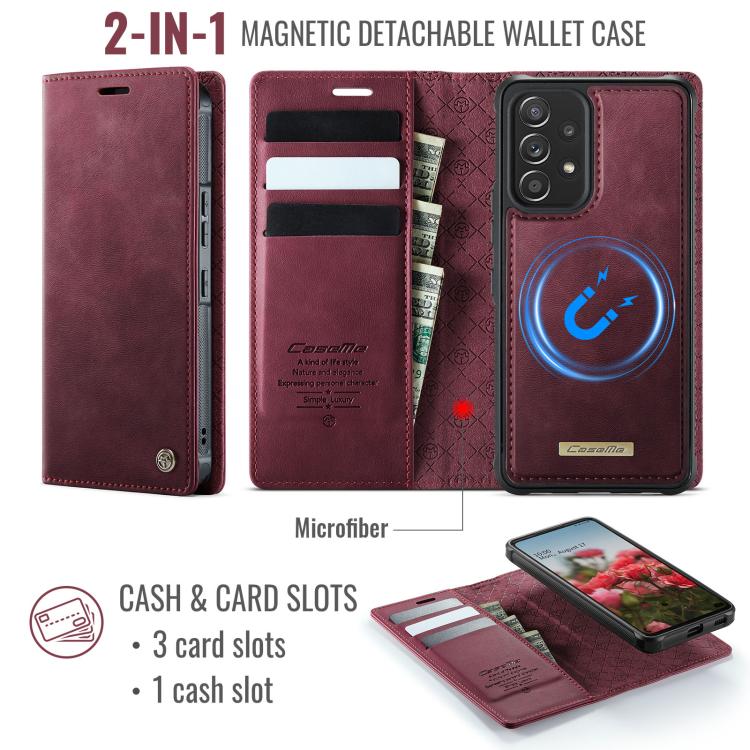 CaseMe C49 Magnetic RFID Blocking Detachable Wallet Leather Phone Case – Magnetic, Card Slot, Leather, For Samsung Galaxy A53 5G, For Samsung Galaxy S22 Ultra 5G, For Samsung Galaxy S22+ 5G, For Samsung Galaxy S22 5G