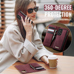 CaseMe C49 Magnetic RFID Blocking Detachable Wallet Leather Phone Case – Magnetic, Card Slot, Leather, For Samsung Galaxy A53 5G, For Samsung Galaxy S22 Ultra 5G, For Samsung Galaxy S22+ 5G, For Samsung Galaxy S22 5G