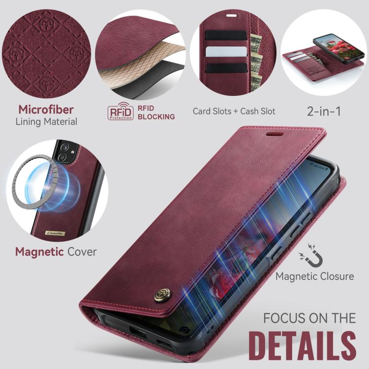 CaseMe C49 Magnetic RFID Blocking Detachable Wallet Leather Phone Case – Magnetic, Card Slot, Leather, For Samsung Galaxy A53 5G, For Samsung Galaxy S22 Ultra 5G, For Samsung Galaxy S22+ 5G, For Samsung Galaxy S22 5G