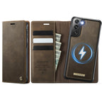 CaseMe C49 Magnetic RFID Blocking Detachable Wallet Leather Phone Case – Magnetic, Card Slot, Leather, For Samsung Galaxy A52 / A52s, For Samsung Galaxy S21 FE 5G, For Samsung Galaxy S21 5G, For Samsung Galaxy S21+ 5G
