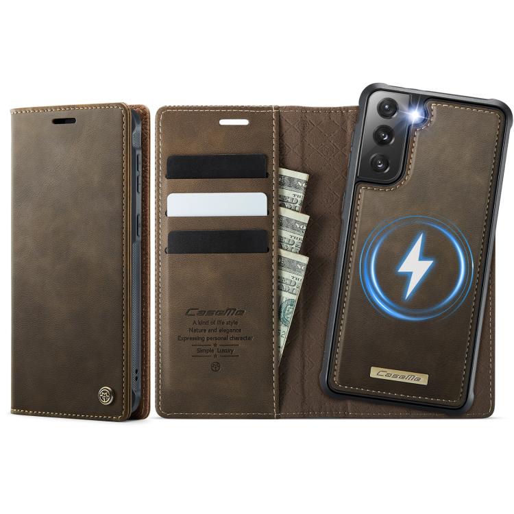 CaseMe C49 Magnetic RFID Blocking Detachable Wallet Leather Phone Case – Magnetic, Card Slot, Leather, For Samsung Galaxy A52 / A52s, For Samsung Galaxy S21 FE 5G, For Samsung Galaxy S21 5G, For Samsung Galaxy S21+ 5G